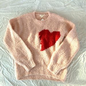 Crewcuts cozy heart sweater NWT